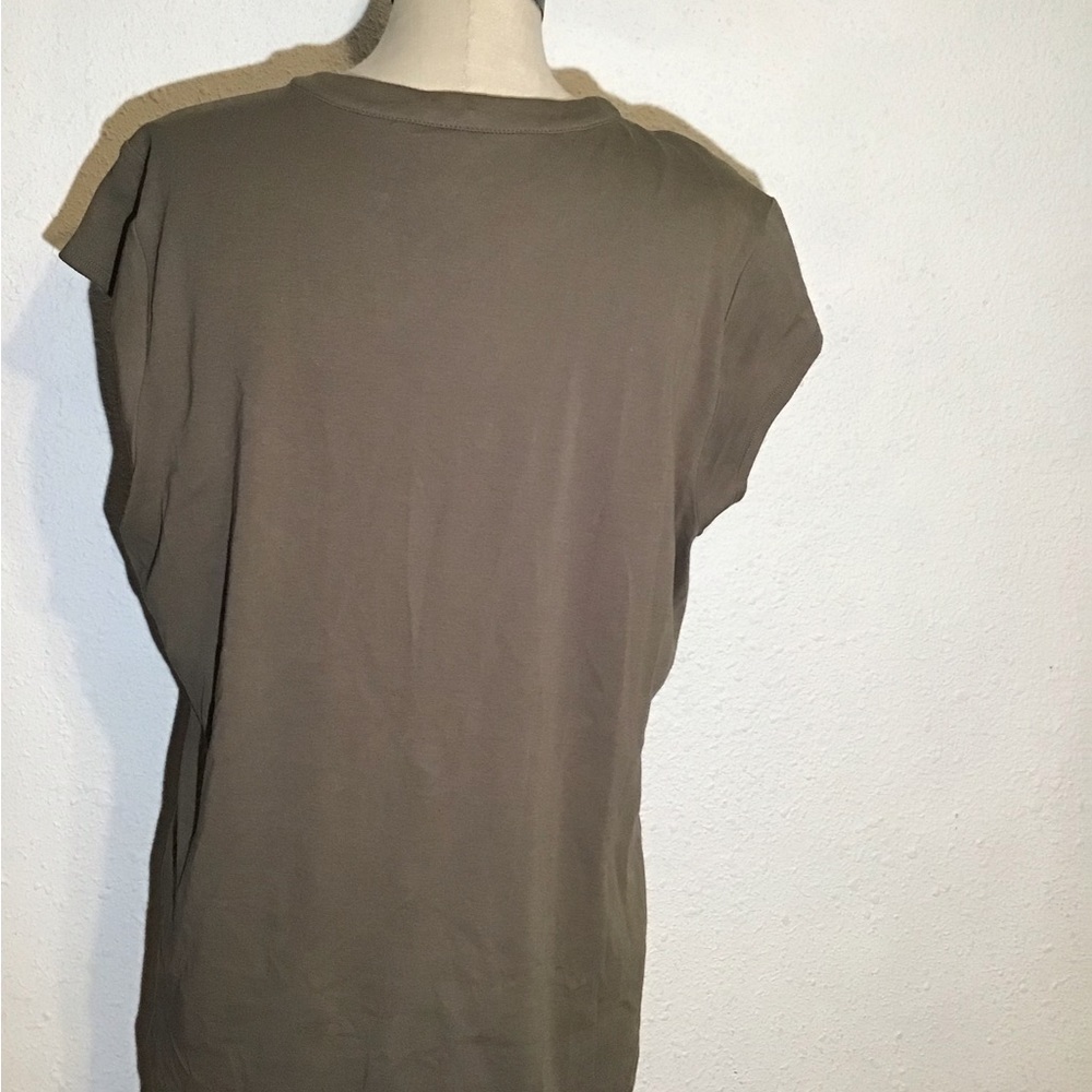 Calvin Klein army green short sleeve blouse size XL - Picture 4 of 7
